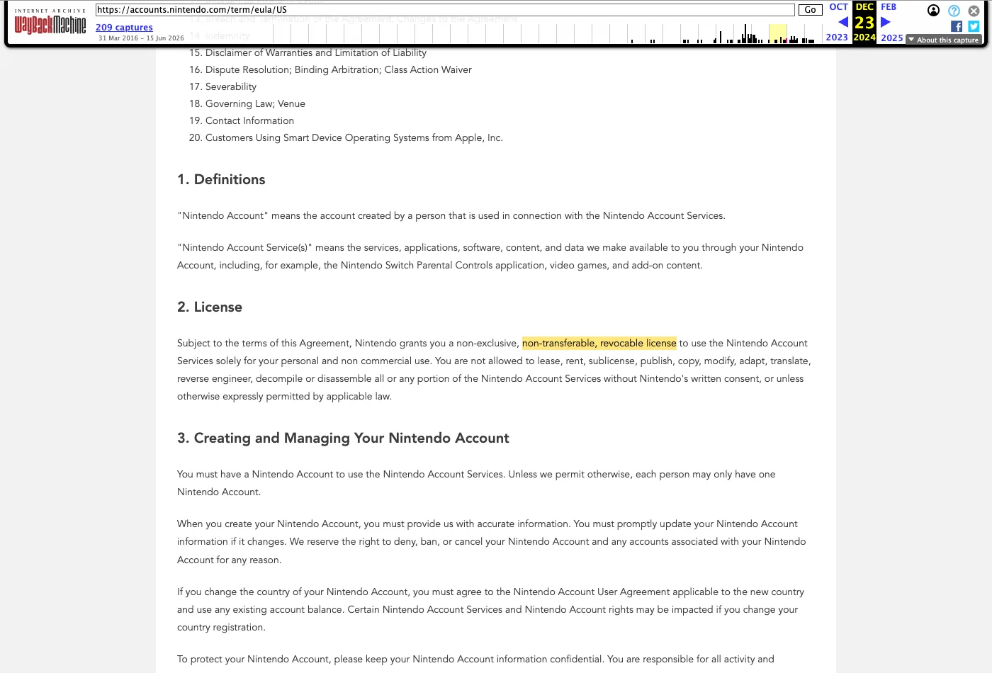 Screenshot of the clause as it read in April 2021, still in force December 2024, with the changed phrase highlighted.