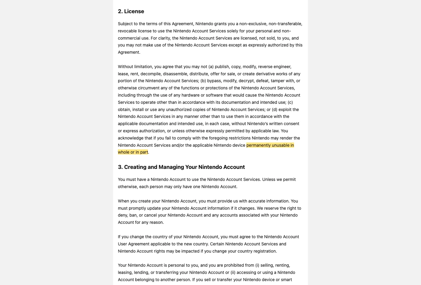 Screenshot of the clause as it read in May 2025, and unchanged today, with the changed phrase highlighted.